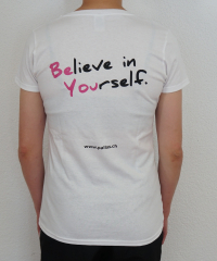 T-Shirt Damen "Believe in yourself" V-Ausschnitt
